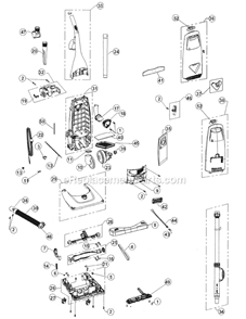 Page A Diagram and Parts List for M086355  Dirt Devil Upright Vacuum